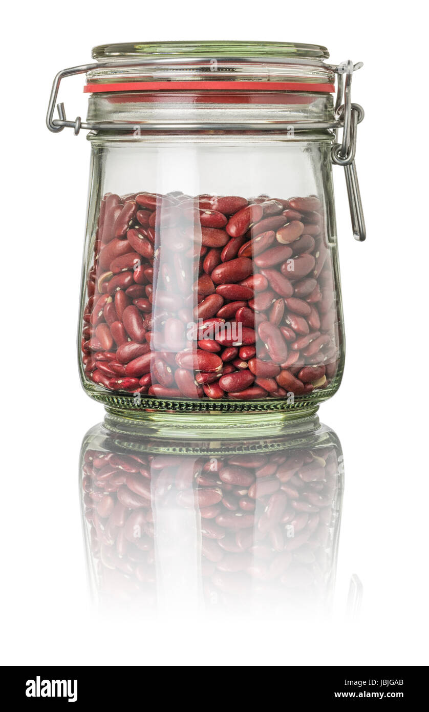 Kidneybohnen in einem Einmachglas Stock Photo