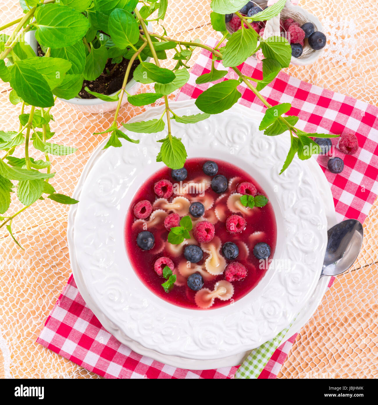 cold fruit soup Stock Photo Alamy