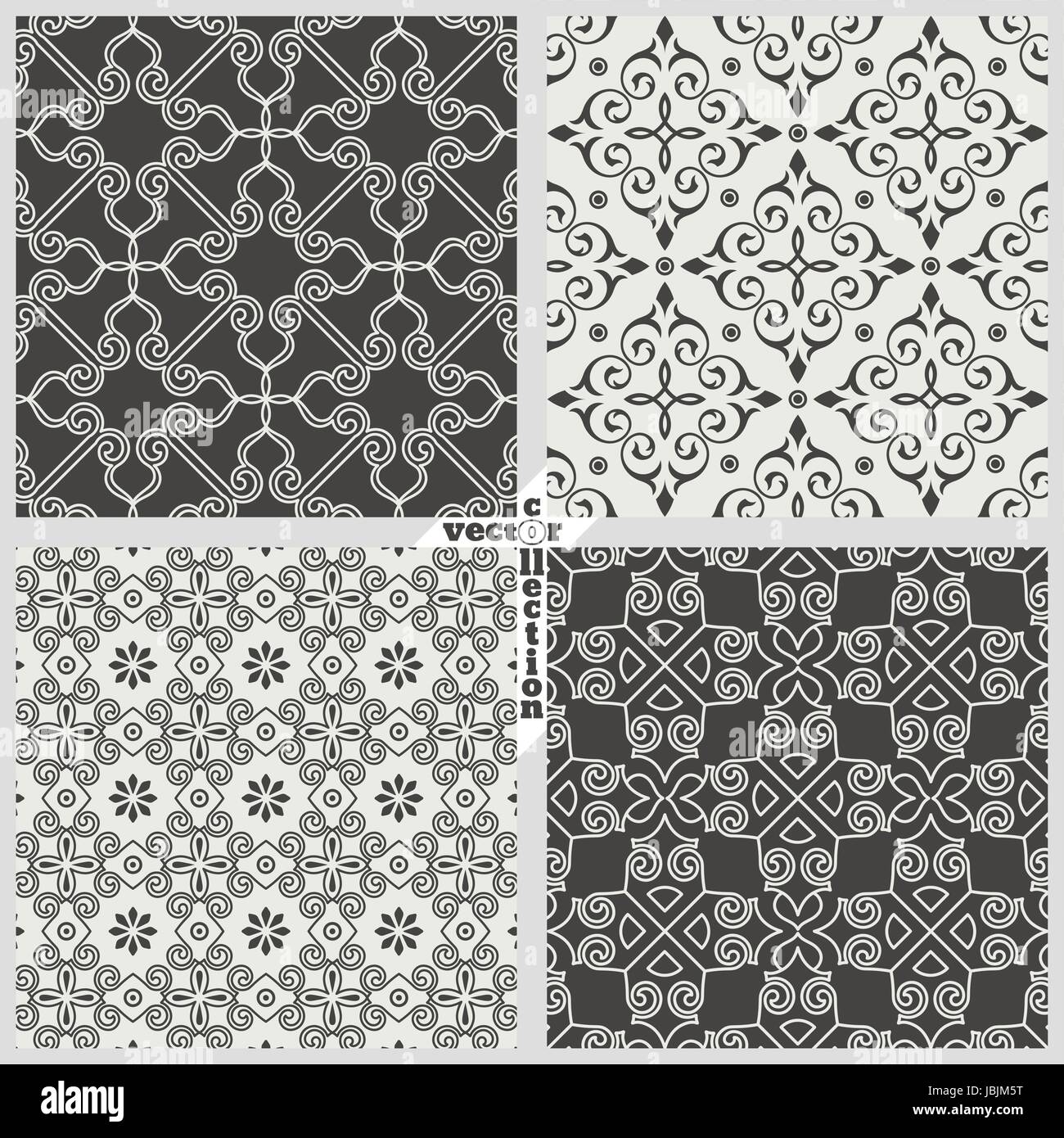 Vector set of seamless pattern. Luxury stylish textures. You can use ...