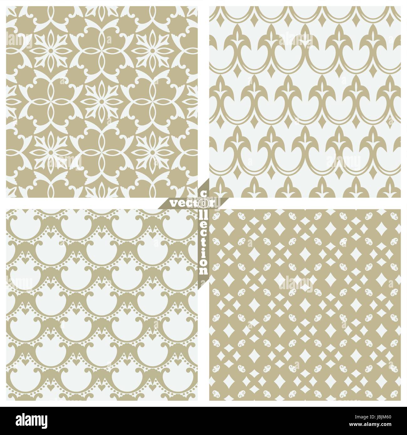 Vector set of seamless pattern. Luxury stylish textures. You can use ...