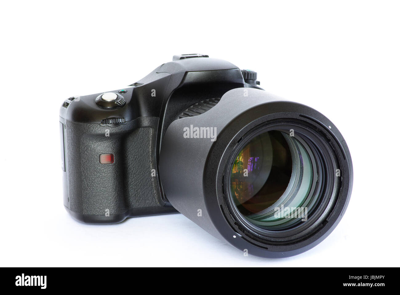 black digital camera isolated on white Stock Photo - Alamy