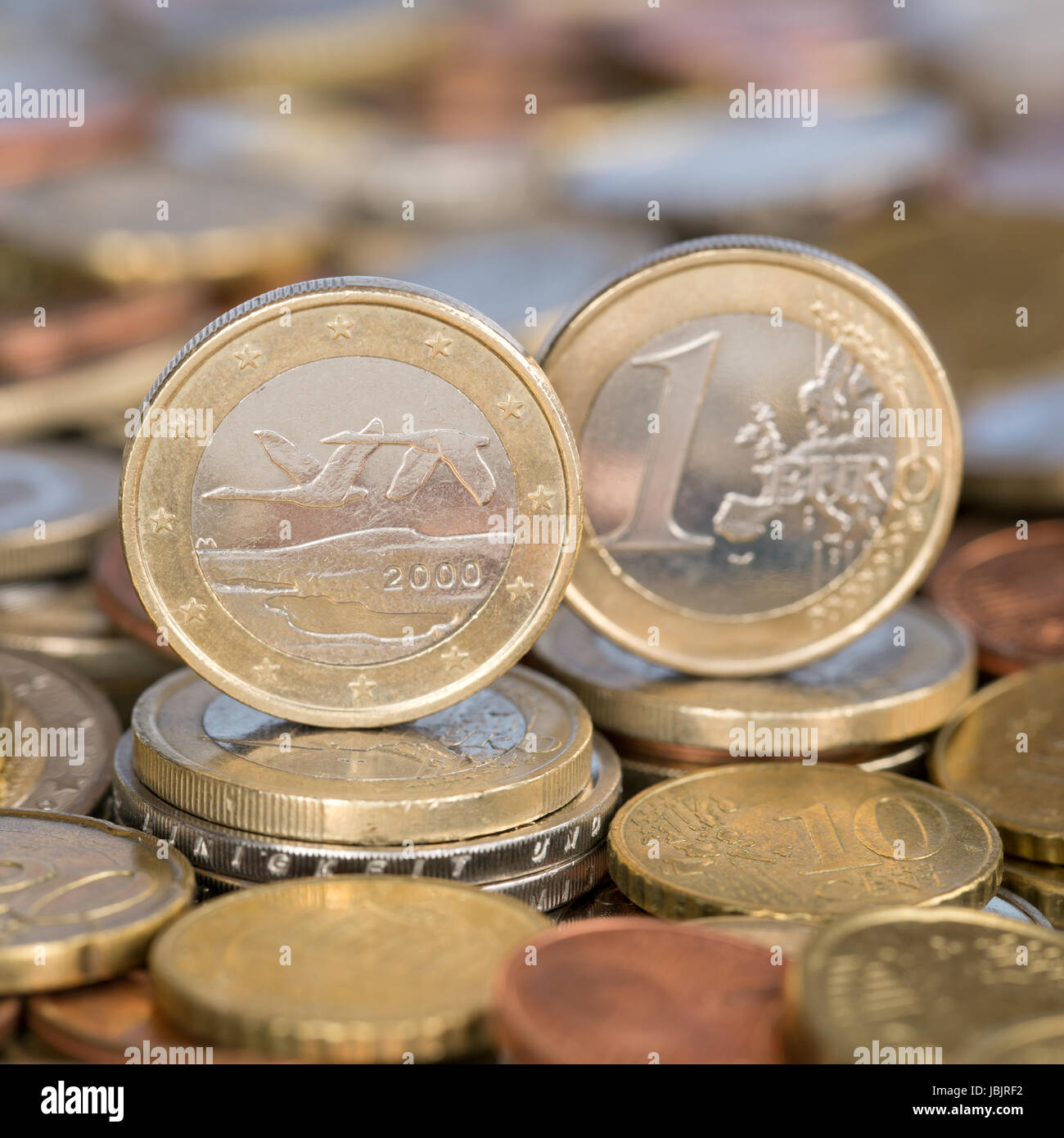 Eine ein Euro Münze aus Finnland Stock Photo