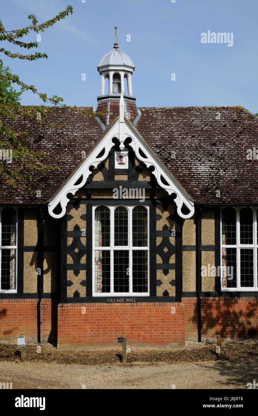 The Old Warden Village Hall, Old Warden, Bedfordshire, was built in 1901 by Joseph Shuttleworth originally as a reading room Stock Photo