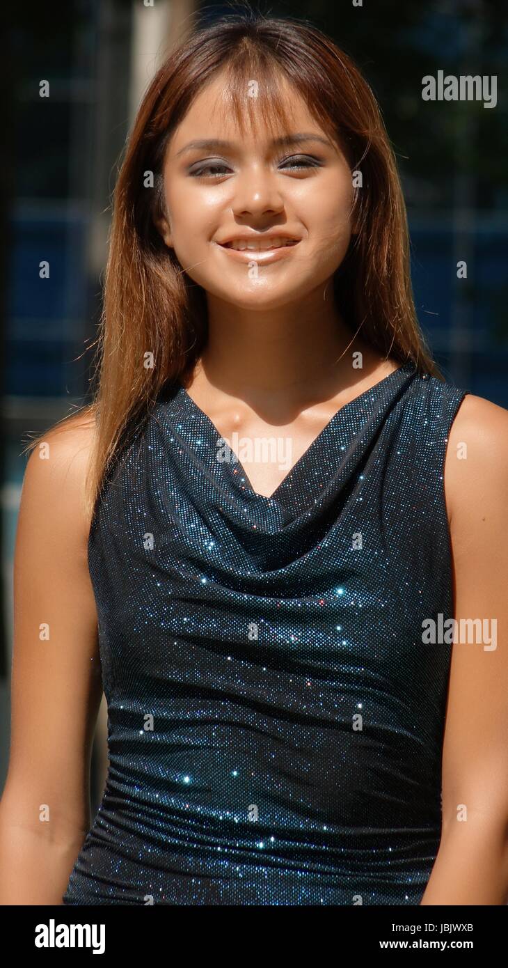 Girl Teenager Wearing A Dress Stock Photo - Alamy