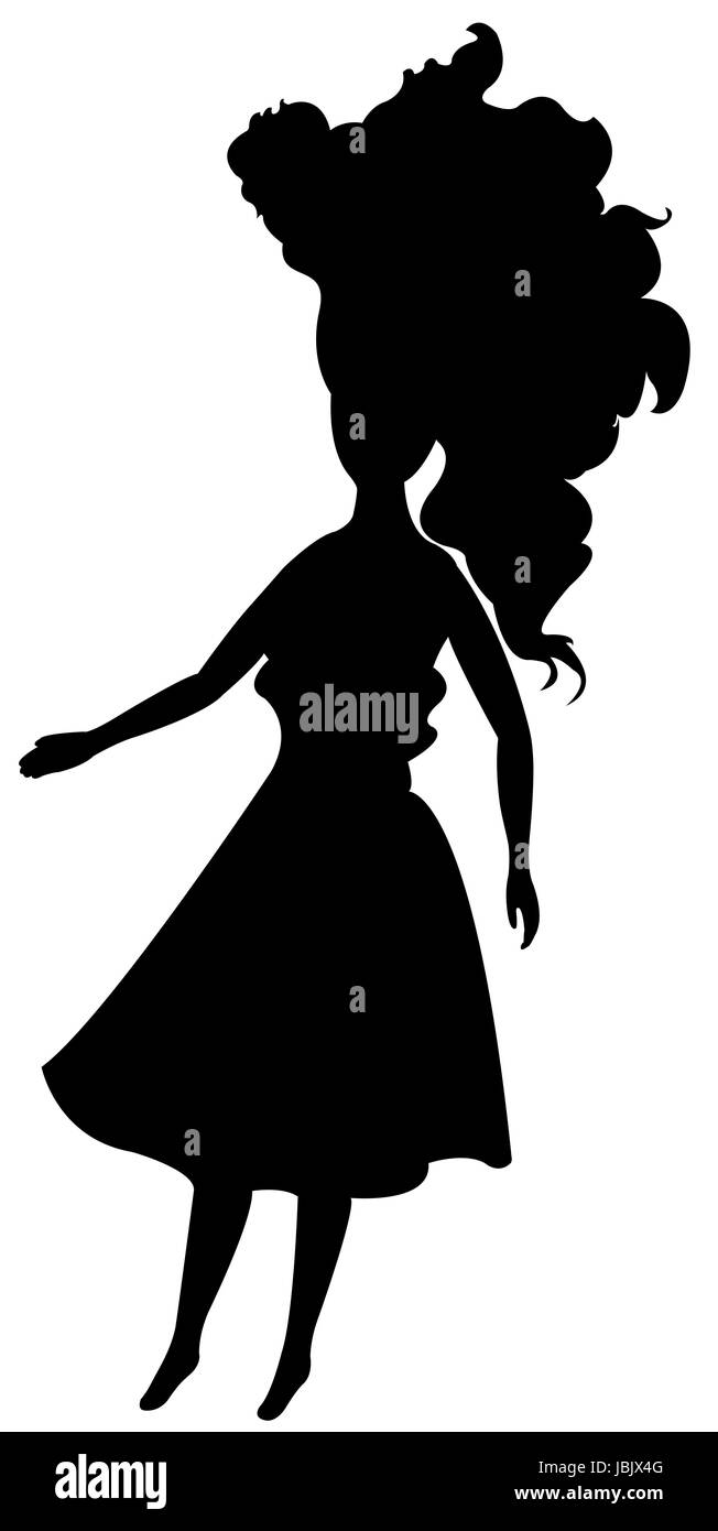 Girls with long hair illustration Cut Out Stock Images &amp; Pictures - Alamy
