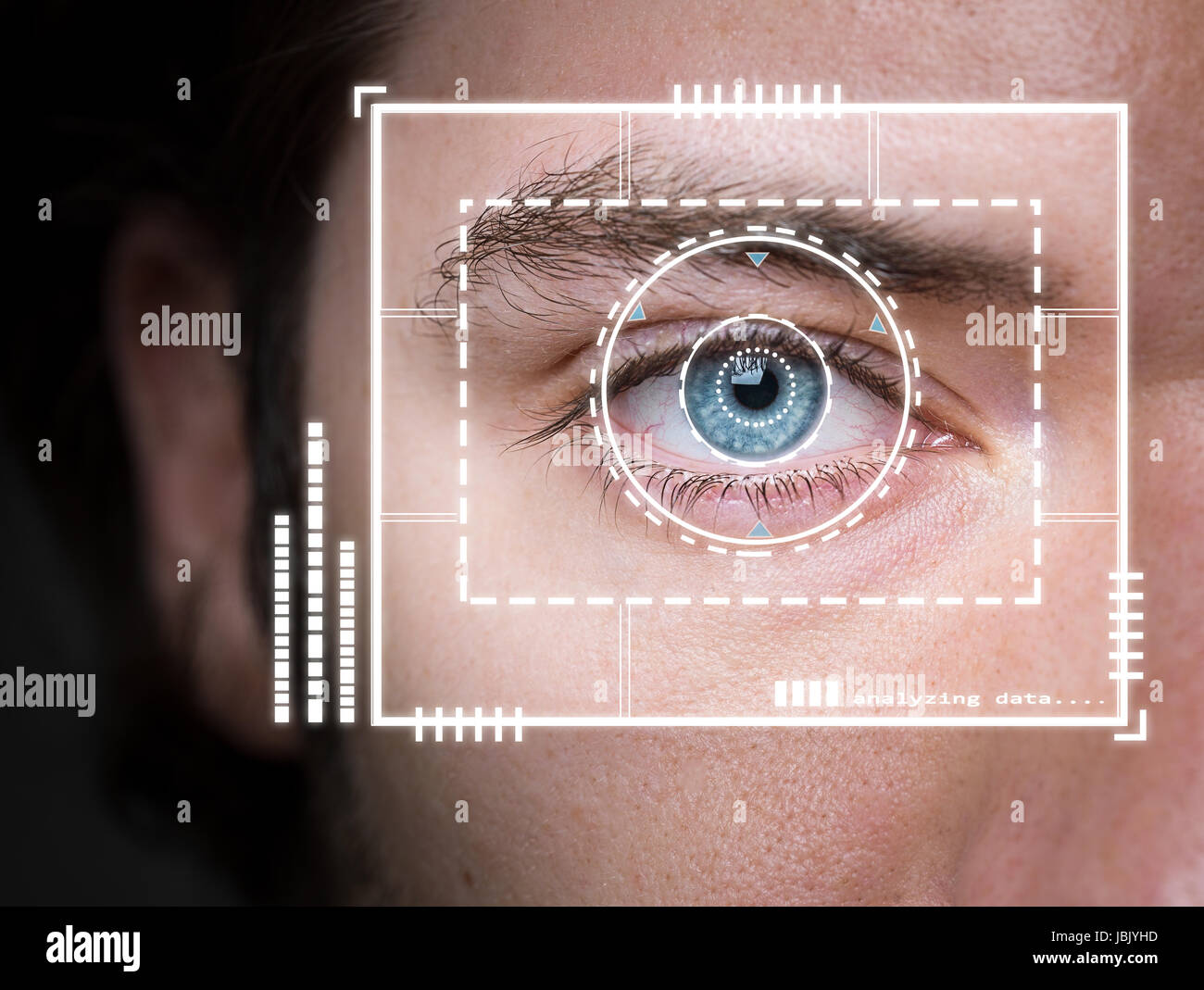 biometric security retina scanner scanning a blue eyed man Stock Photo -  Alamy