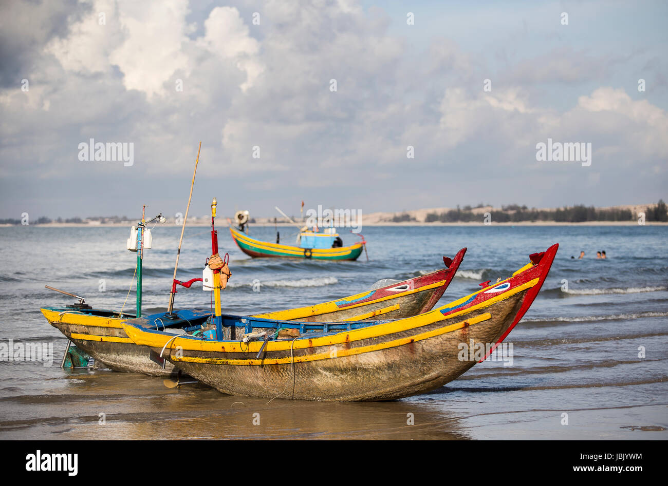 Fishing Boat On La Gi Beach Viet Nam Stock Photo Alamy