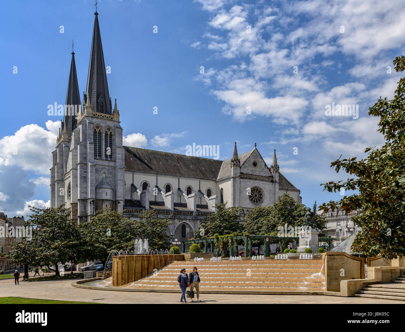 Church of Paroisse Saint Jacques and Liberation Place de Pau, France. Stock Photo