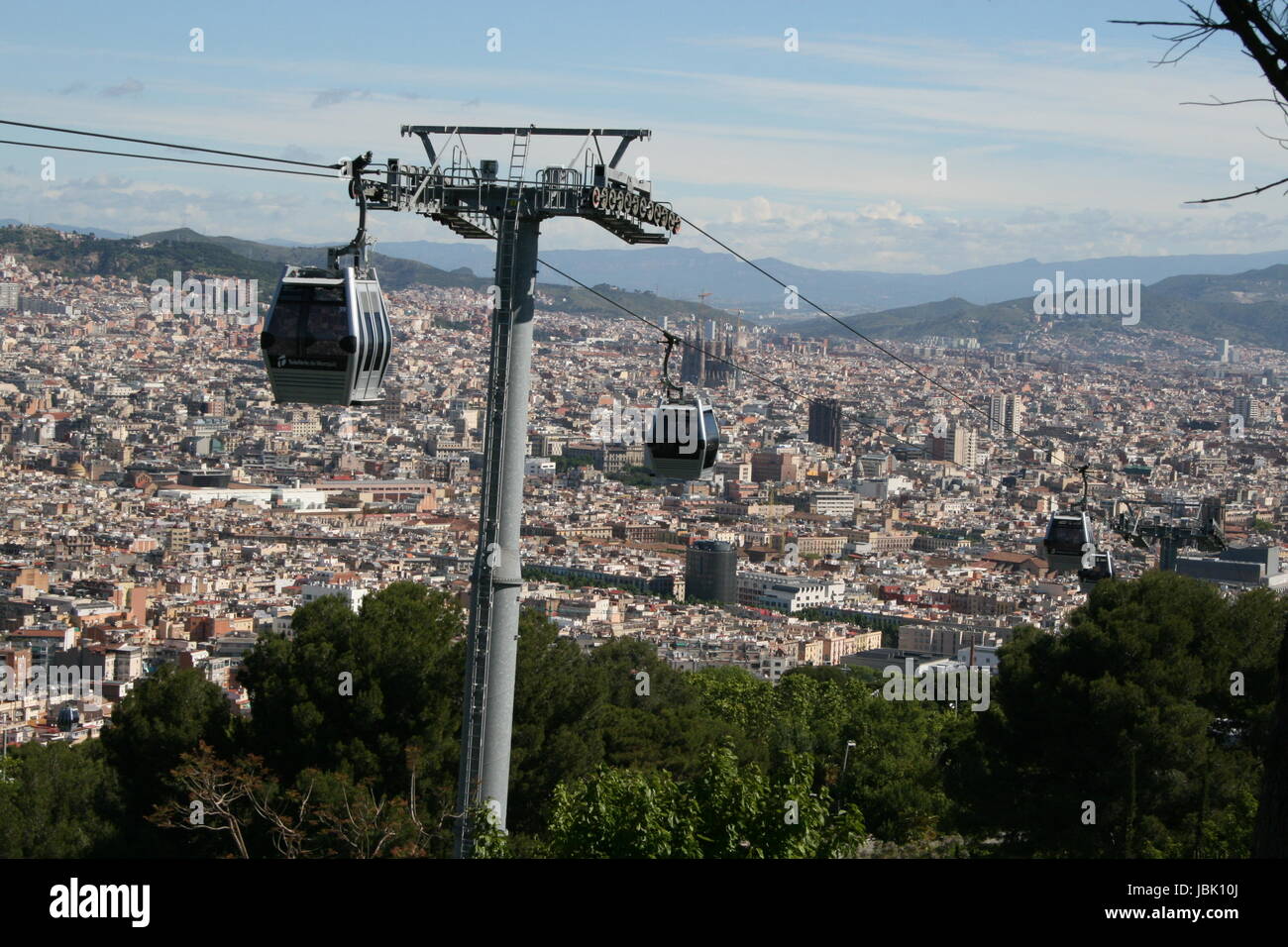 montjuic cable car barcelona Stock Photo - Alamy