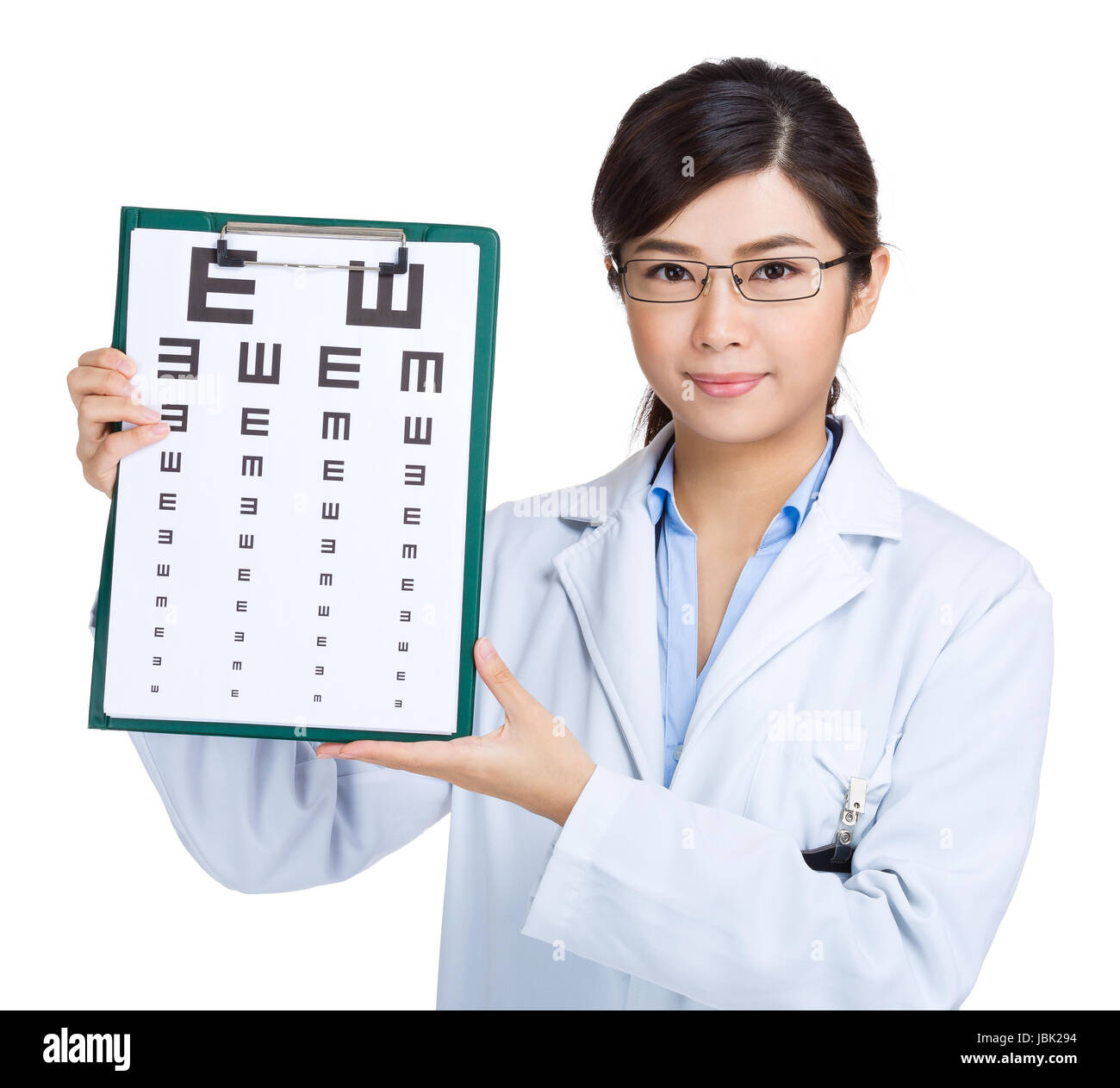 Female doctor keeping optometry chart Stock Photo Alamy