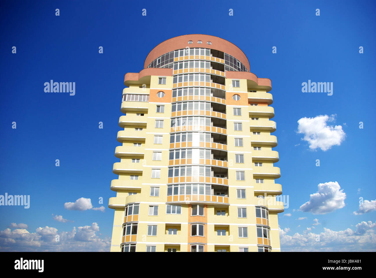 A modern apartments building on sky Stock Photo