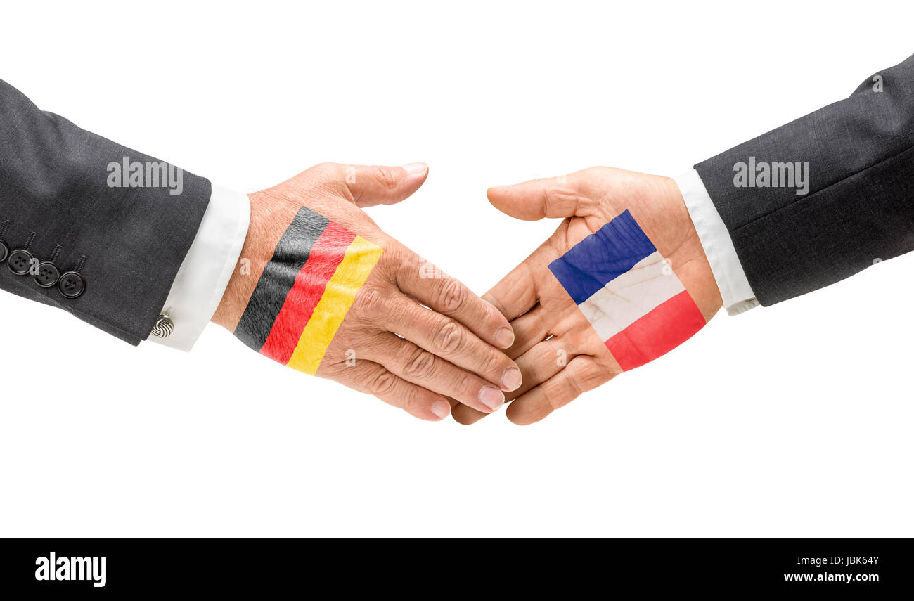 Deutschland und Frankreich reichen sich die Hand Stock Photo