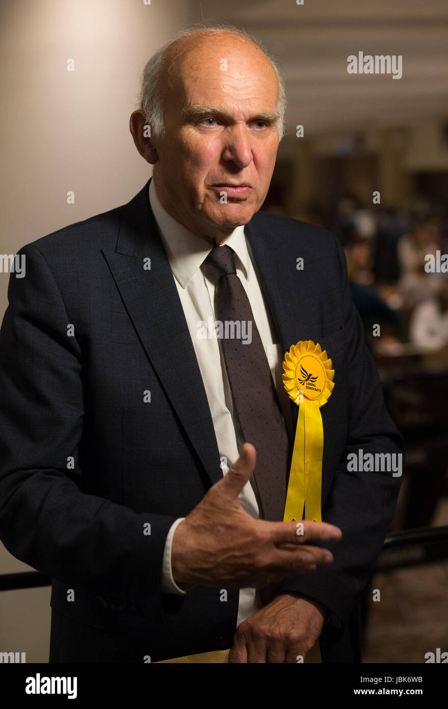 Vine Cable is elected the MP for Twickenham on the night of the June 8th election Stock Photo