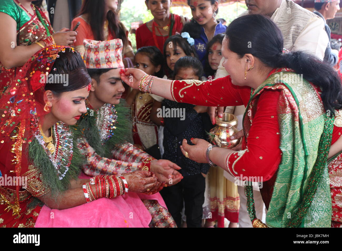 Nepali Traditional wedding ceremony bright and bright groom Stock Photo