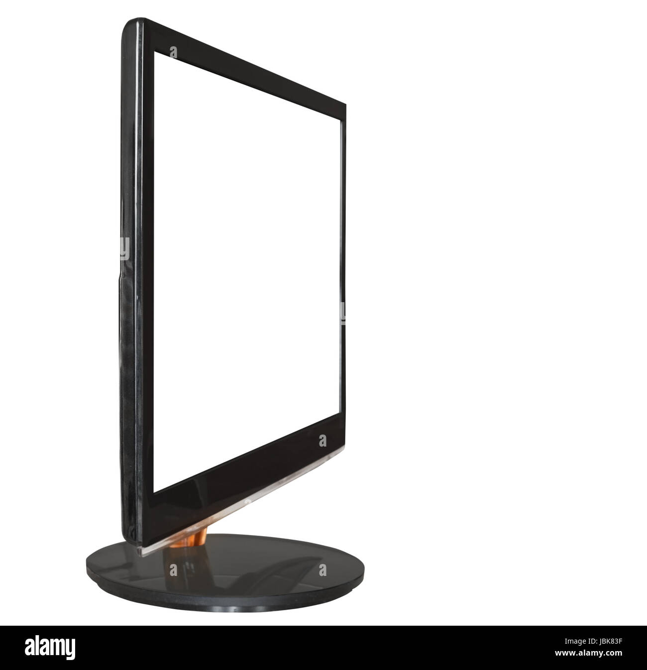 side view of computer black widescreen display with cut out screen