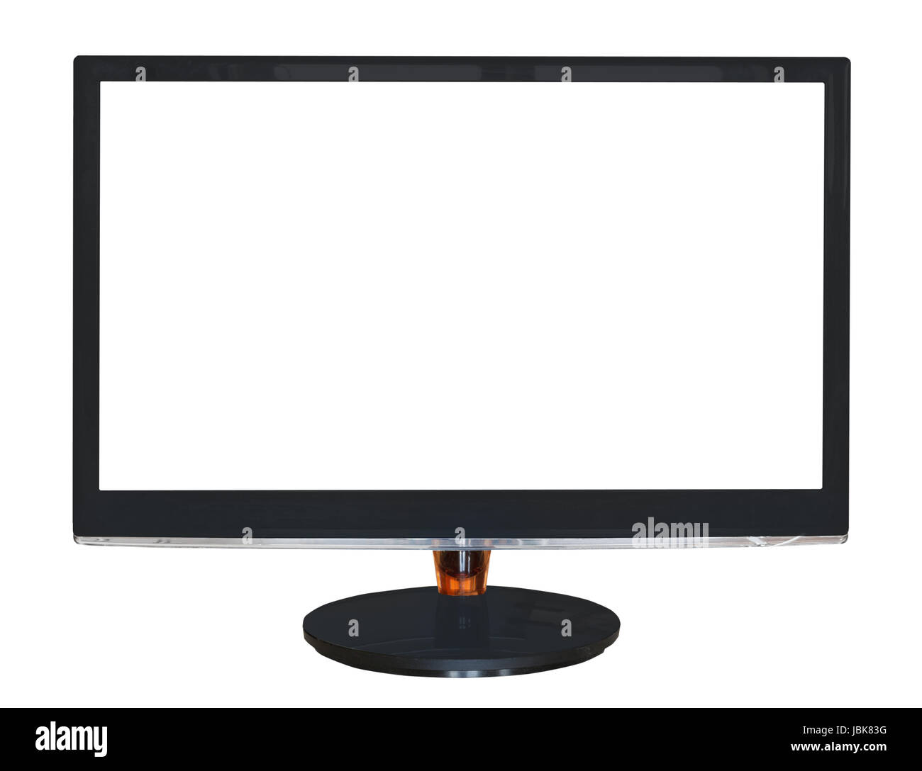 front view of computer black widescreen display with cut out screen