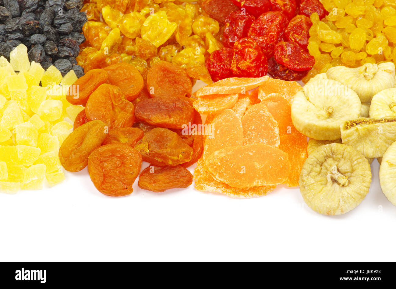 mix dried fruits collection on white Stock Photo - Alamy