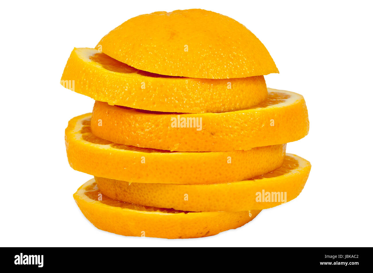 Stack of orange slices isolated on white background with clipping path ...