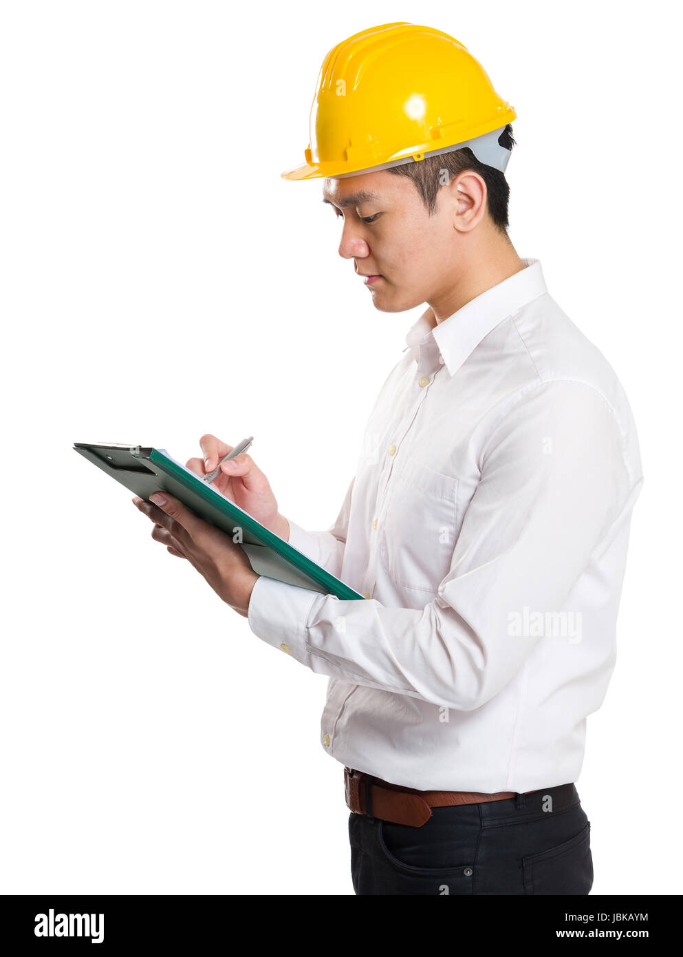 Architect with clipboard Stock Photo Alamy