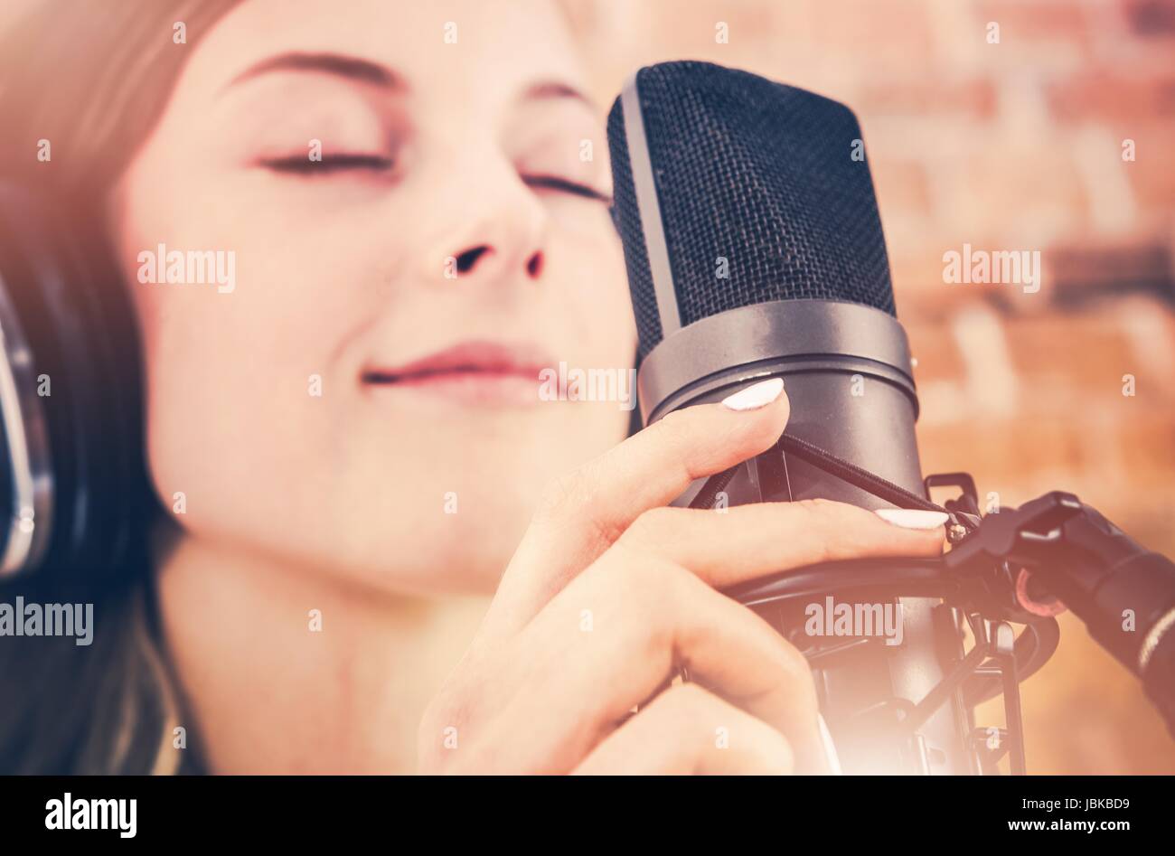 Music Recording with Passion. Young Music Artist in the Recording Studio Stock Photo Alamy