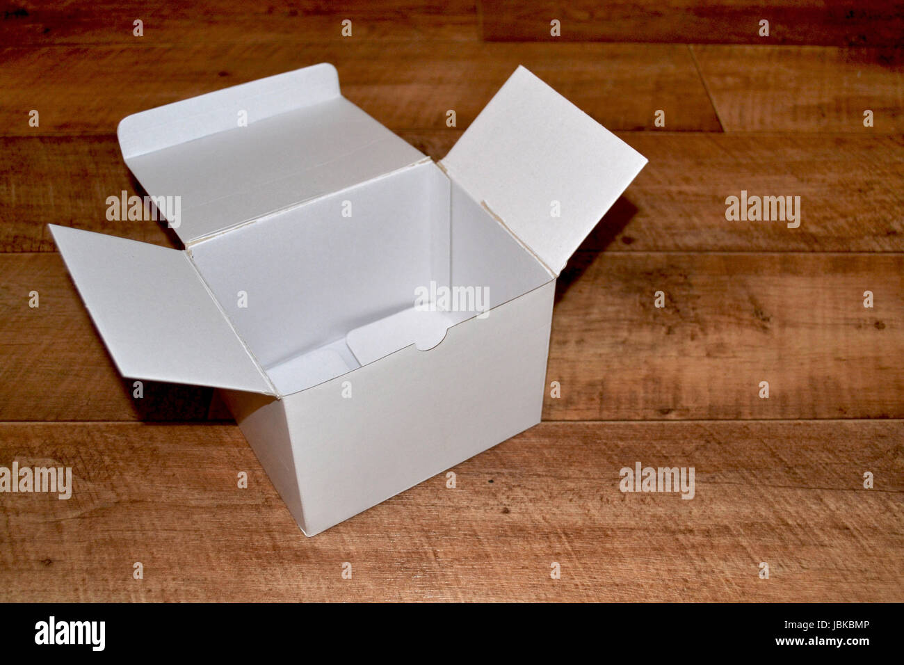 white corrugated packaging Stock Photo