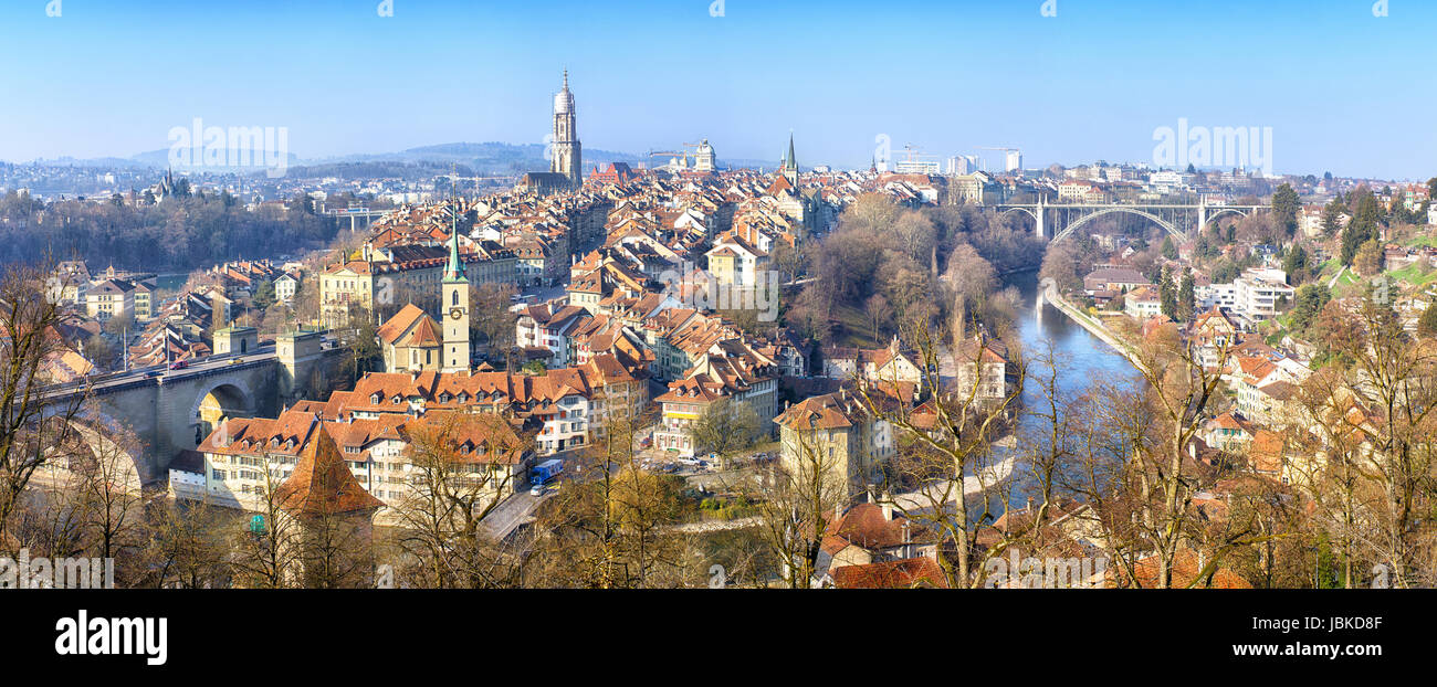 Panoramic view on the old town of Bern, Switzerland Stock Photo