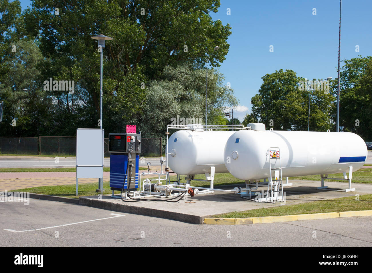 empty car autogas filling station Stock Photo