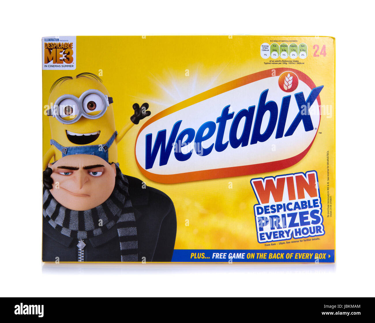 SWINDON, UK - JUNE 11, 2017: 24 pack of Weetabix, Weetabix is a whole grain wheat breakfast cereal produced by Weetabix Limited Stock Photo