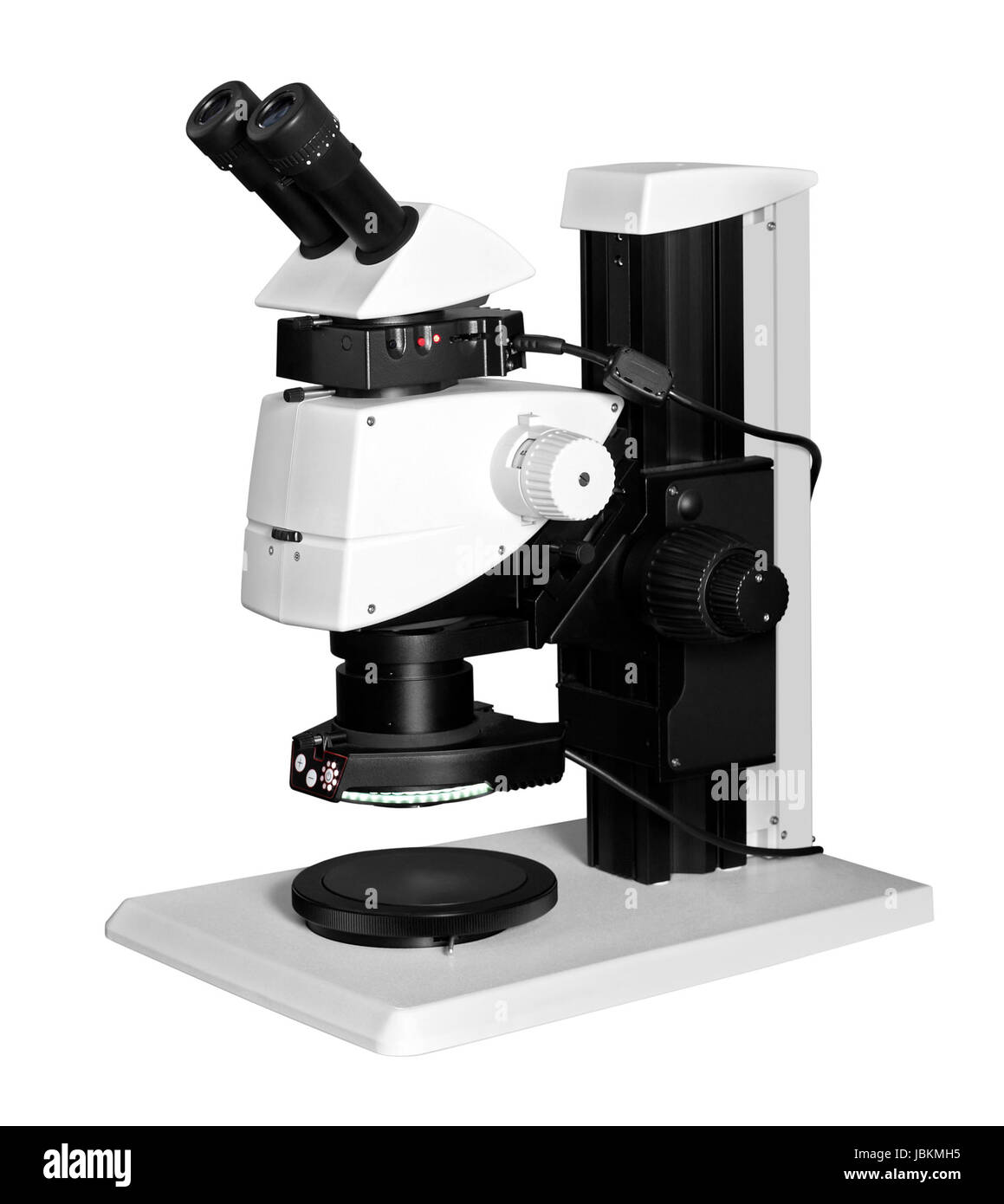 a modern microscope in white back Stock Photo