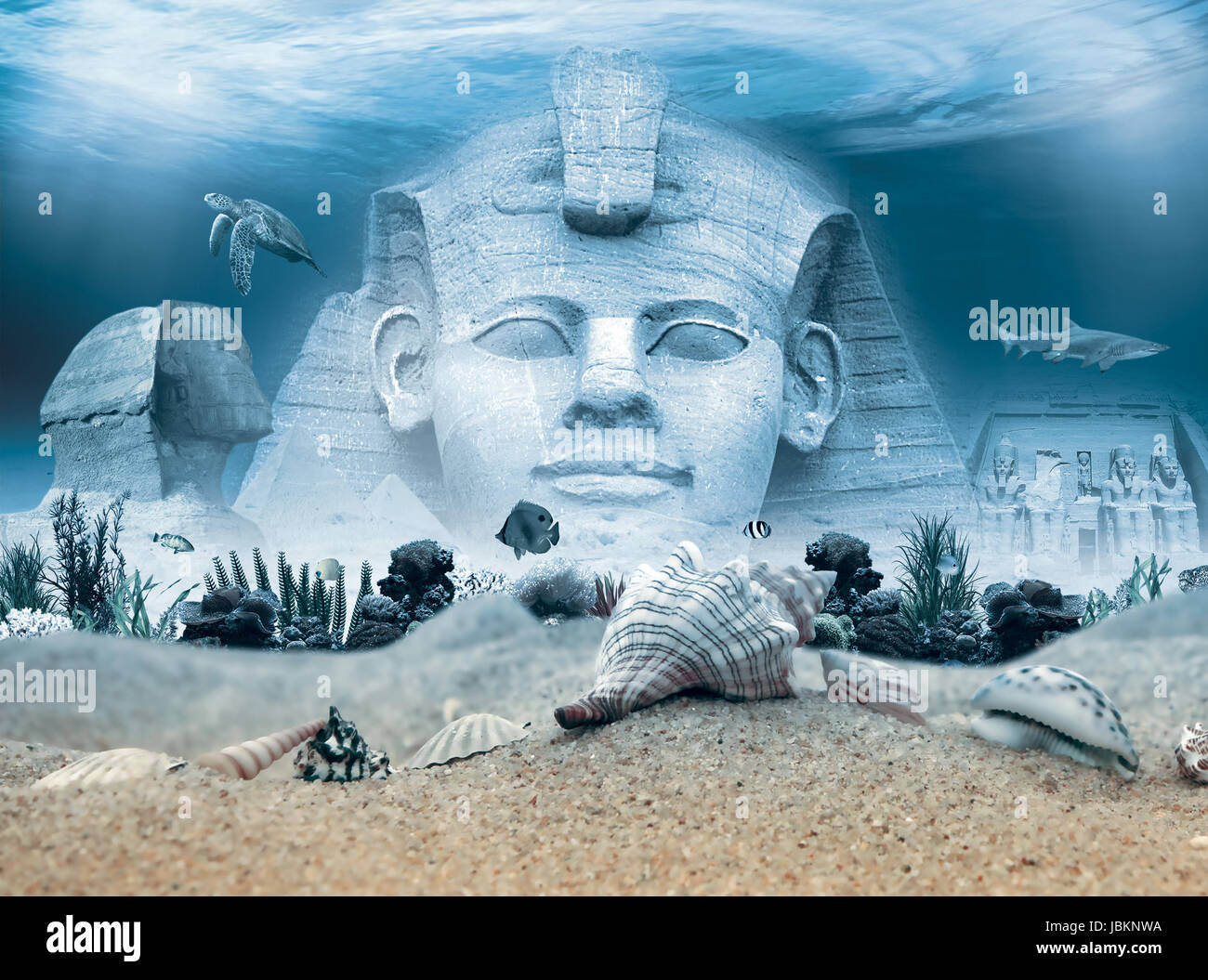 Ancient Egypt landmarks underwater Stock Photo Alamy