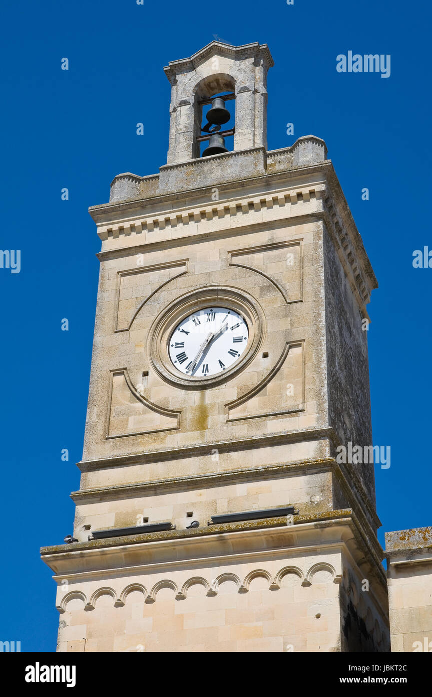 Clocktower. Castrignano de' Greci. Puglia. Italy. Stock Photo