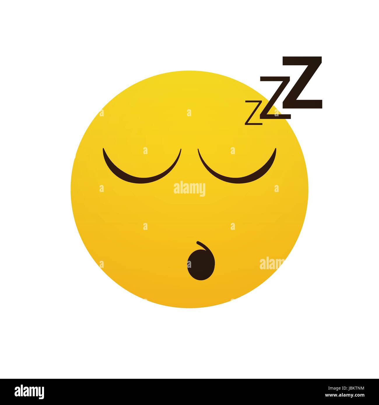 Yellow Smiling Cartoon Face Sleeping People Emotion Icon Stock Vector