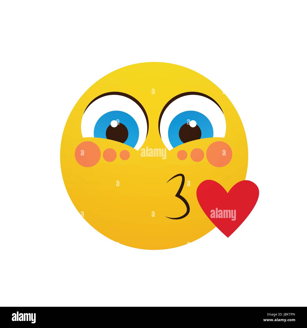 Yellow Smiling Cartoon Face Blowing Kiss Positive People Emotion Icon ...