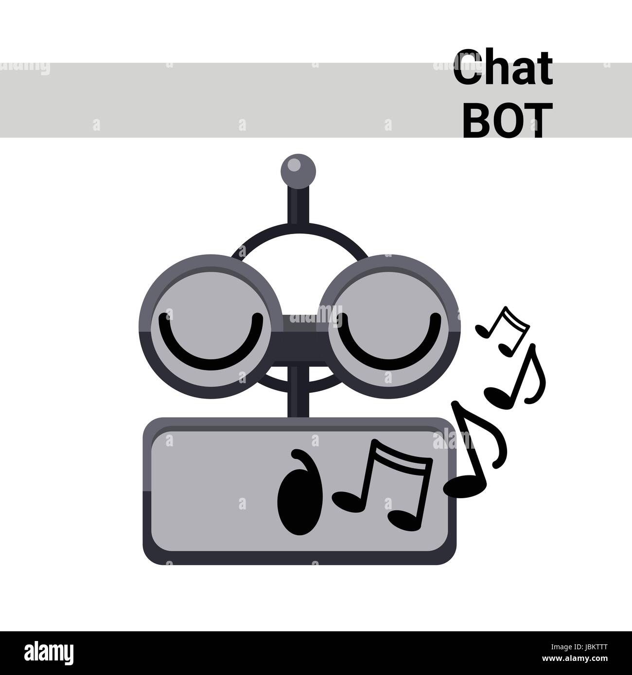 Cartoon Robot Face Smiling Cute Emotion Sing Chat Bot Icon Stock Vector  Image & Art - Alamy