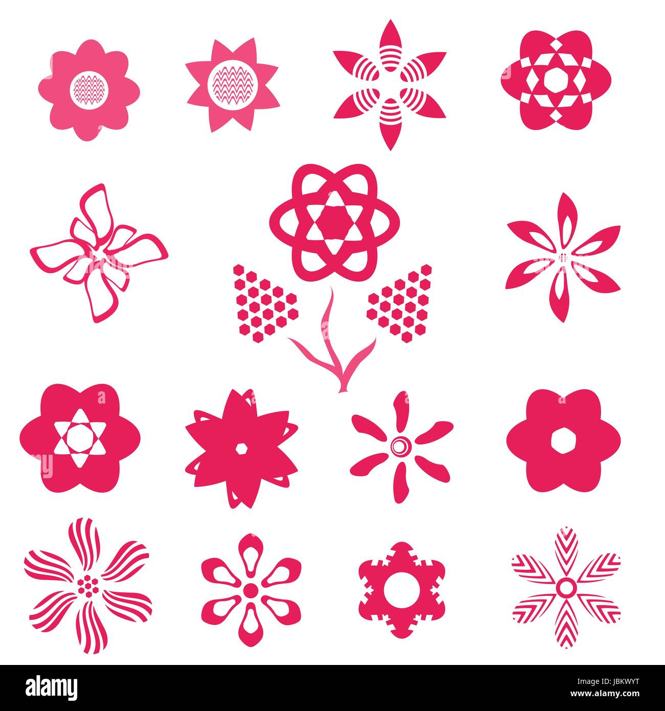 illustration with abstract pink flowers on a white background for your ...