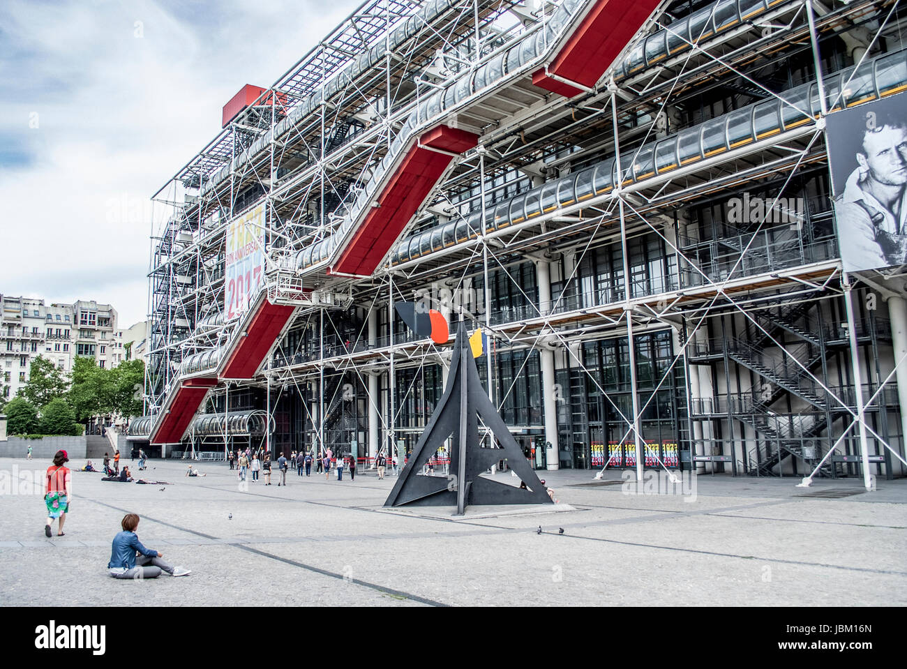 PARIS  FRANCE CENTRE BEAUBOURG MODERN ART MUSEUM IN THE VERY POPULAR AREA OF LES HALLES  © Frédéric BEAUMONT Stock Photo