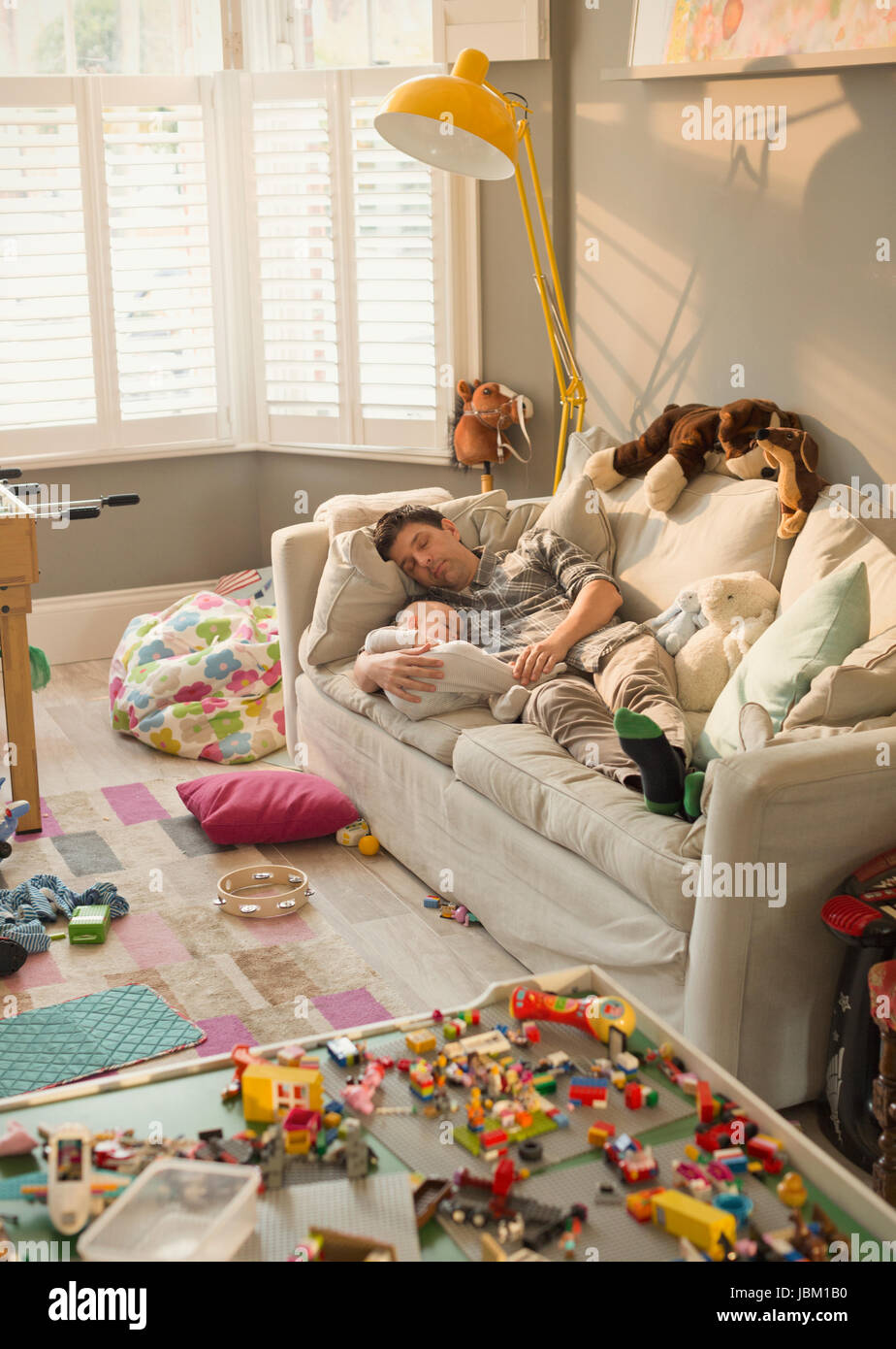 living room with baby