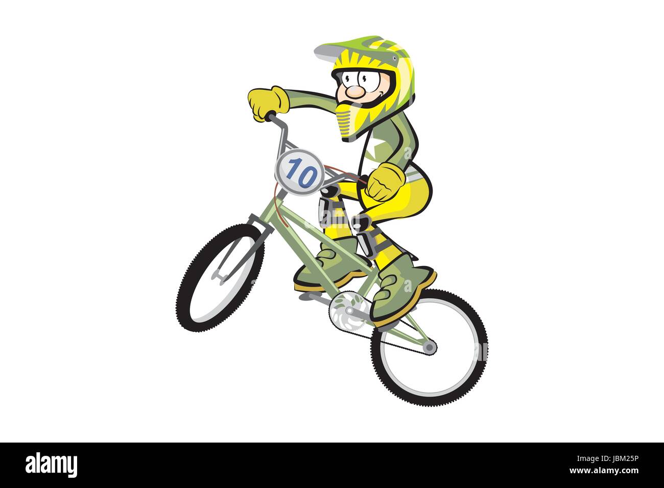 BMX rider isolated over white. Conceptual extreme vector illustration