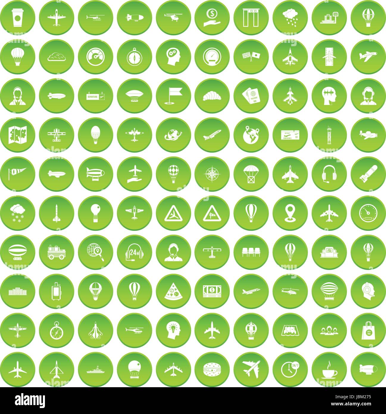 100 aviation icons set green circle Stock Vector Image & Art - Alamy