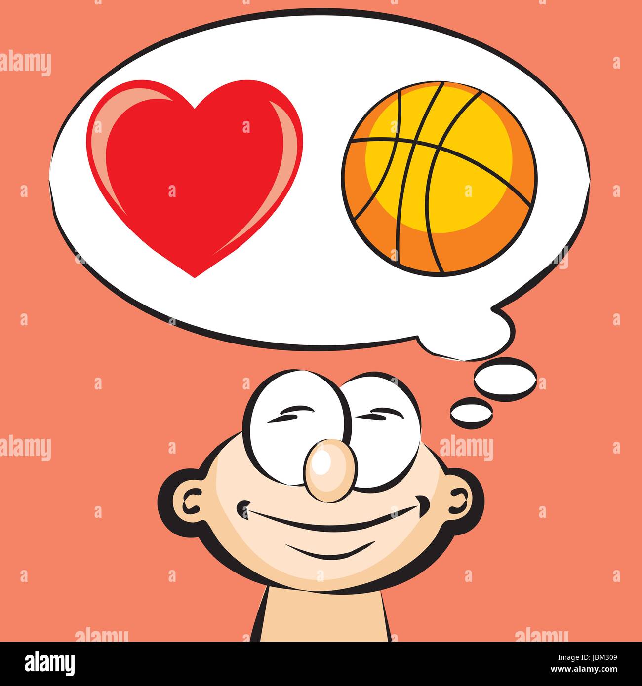 I love basketball emoticon, emoji. Conceptual vector illustration