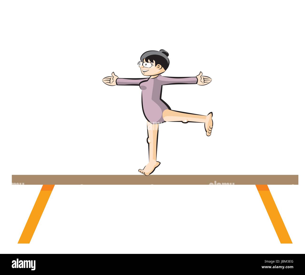 Female gymnastics on balance beam. Conceptual vector illustration Stock  Vector Image & Art - Alamy