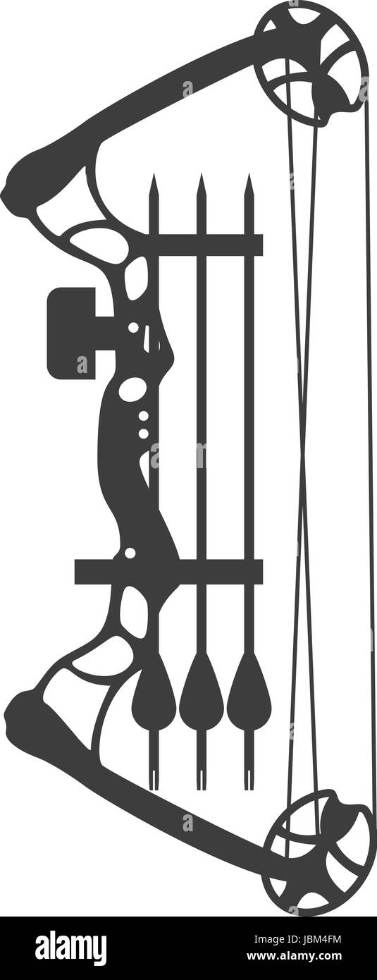 compound bow and arrow Stock Vector