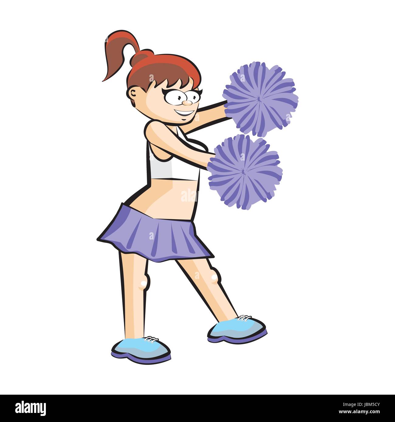 Cheerleader pom pom illustration Cut Out Stock Images & Pictures