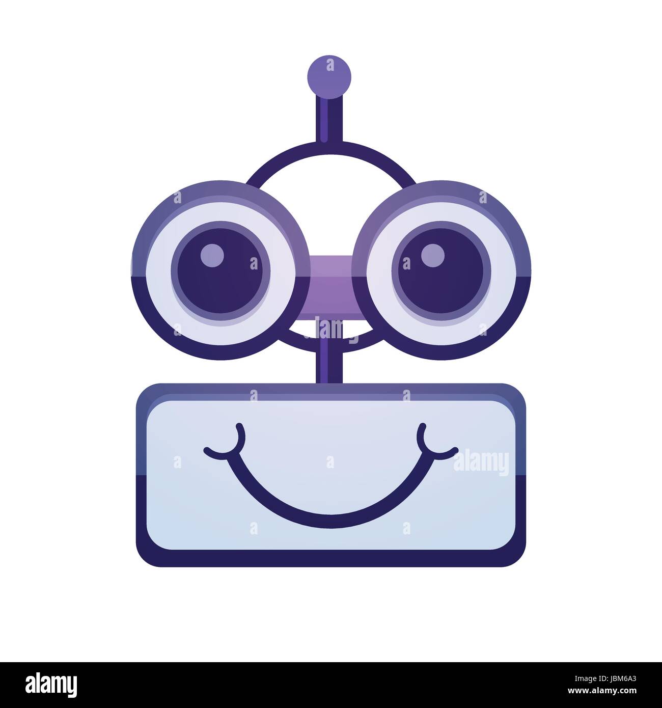 Cartoon Robot Face Smiling Cute Emotion Chat Bot Icon Stock Vector Image &  Art - Alamy