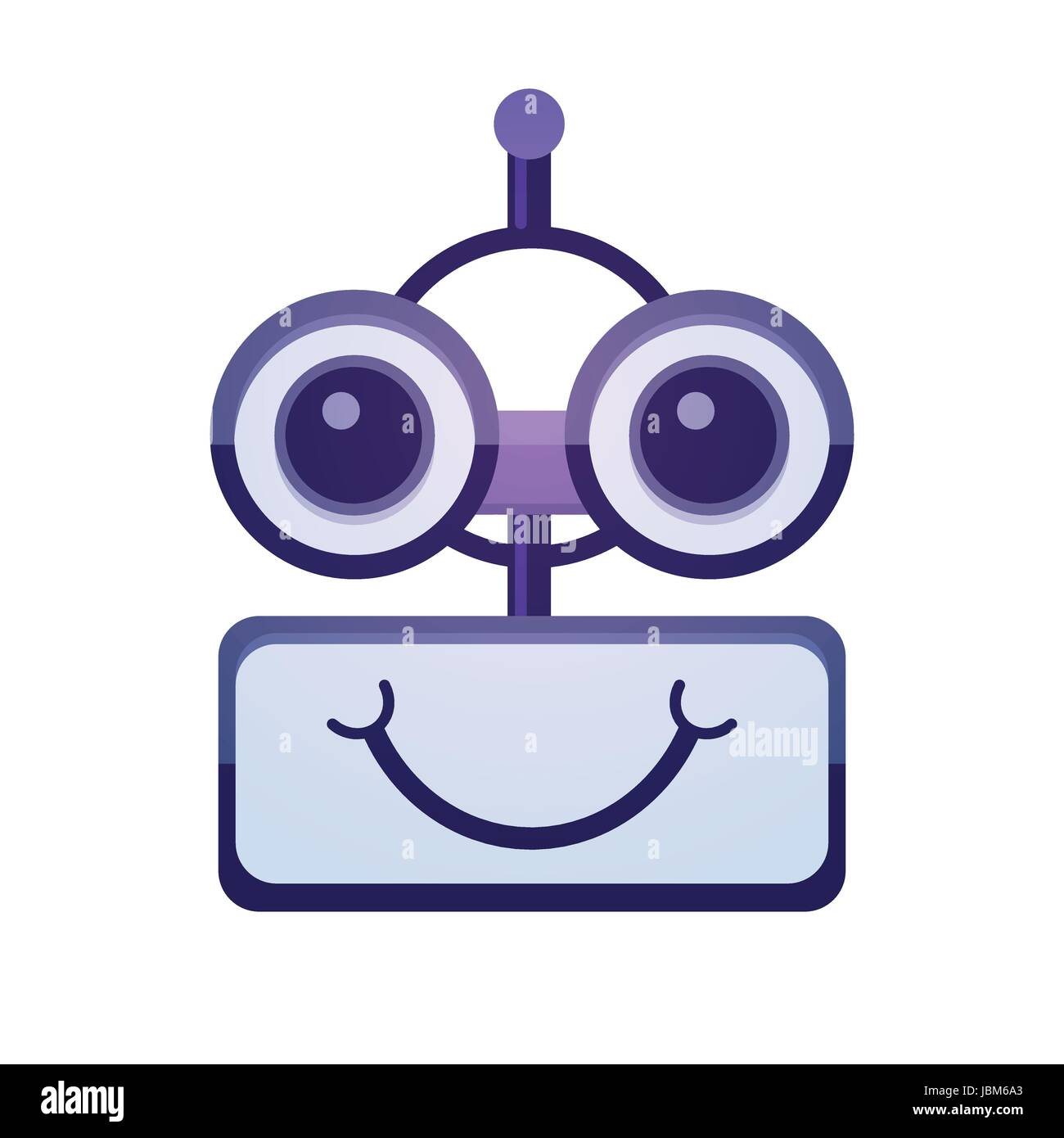 Cute smiling funny robot chat bot Royalty Free Vector Image