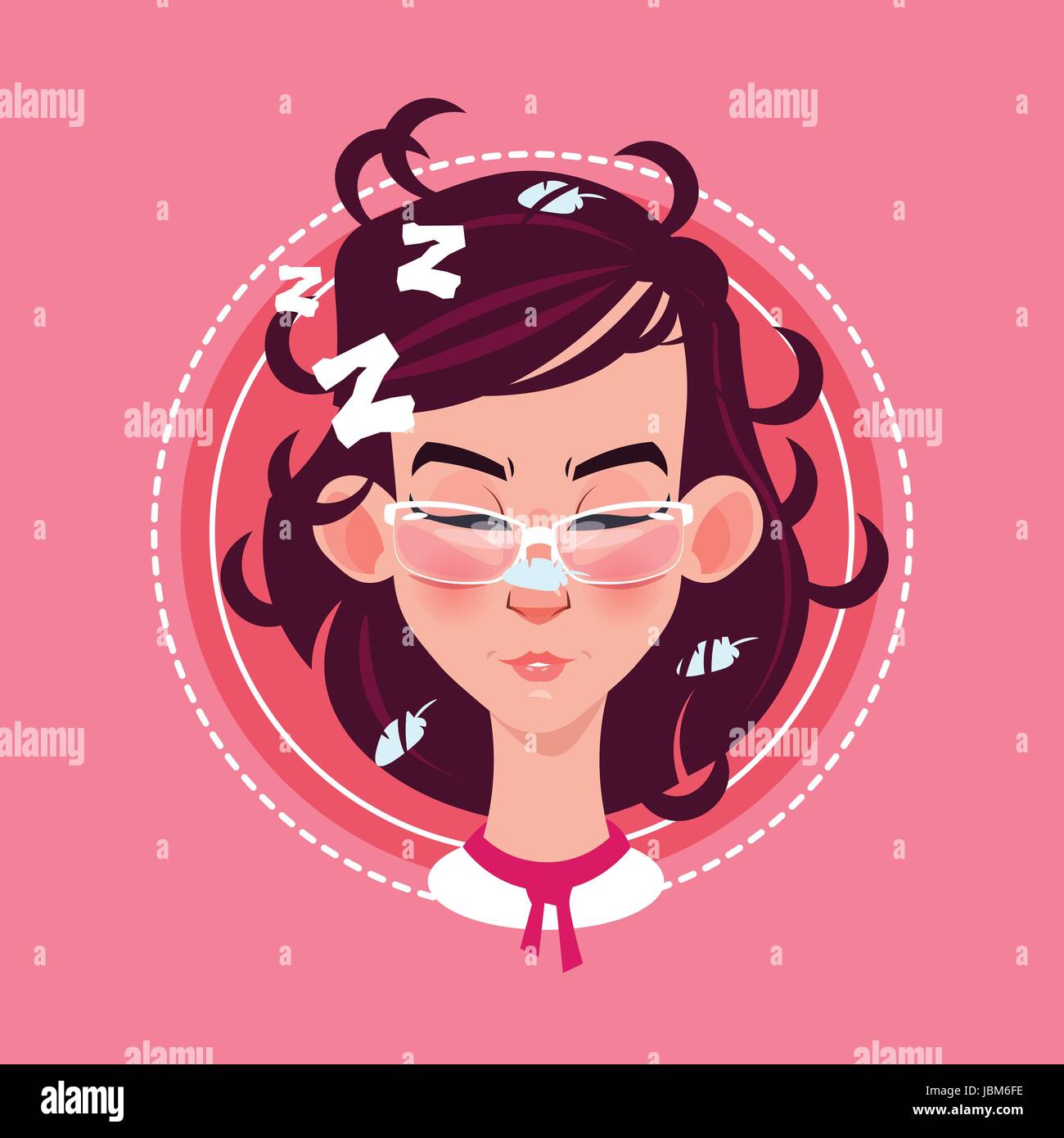 Profile Icon Female Emotion Avatar, Woman Cartoon Portrait Sleeping ...
