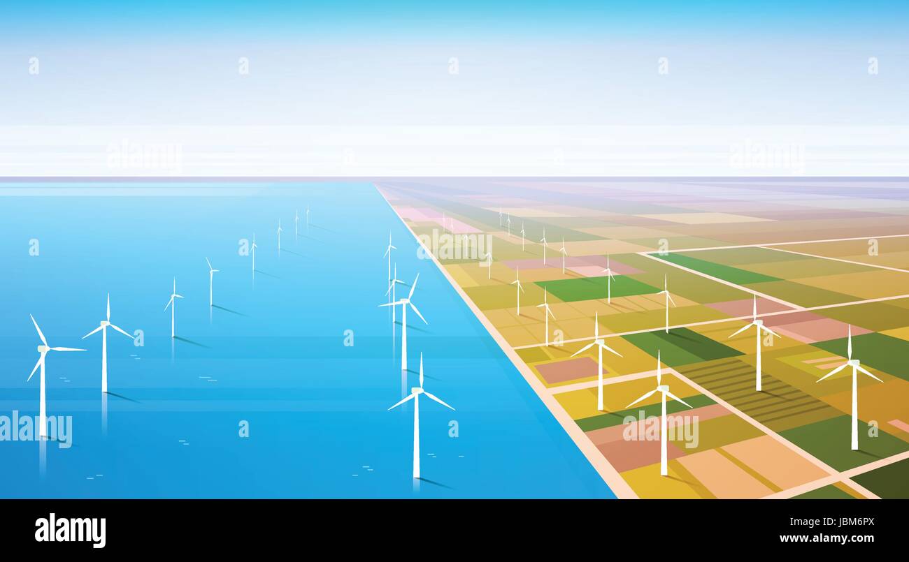 Wind Turbine Energy Renewable Water Station Field Background Stock ...