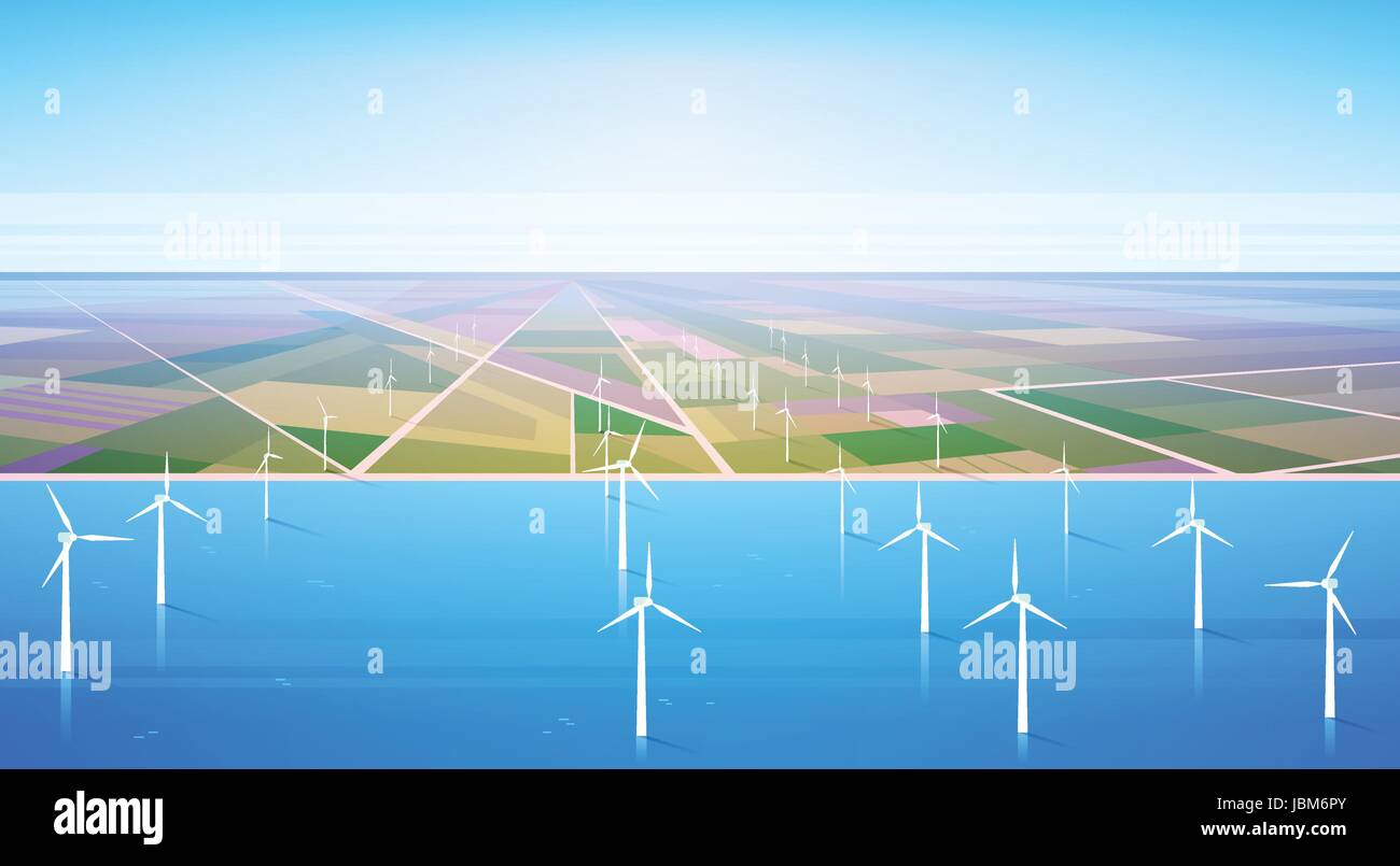 Wind Turbine Energy Renewable Water Station Field Background Stock ...
