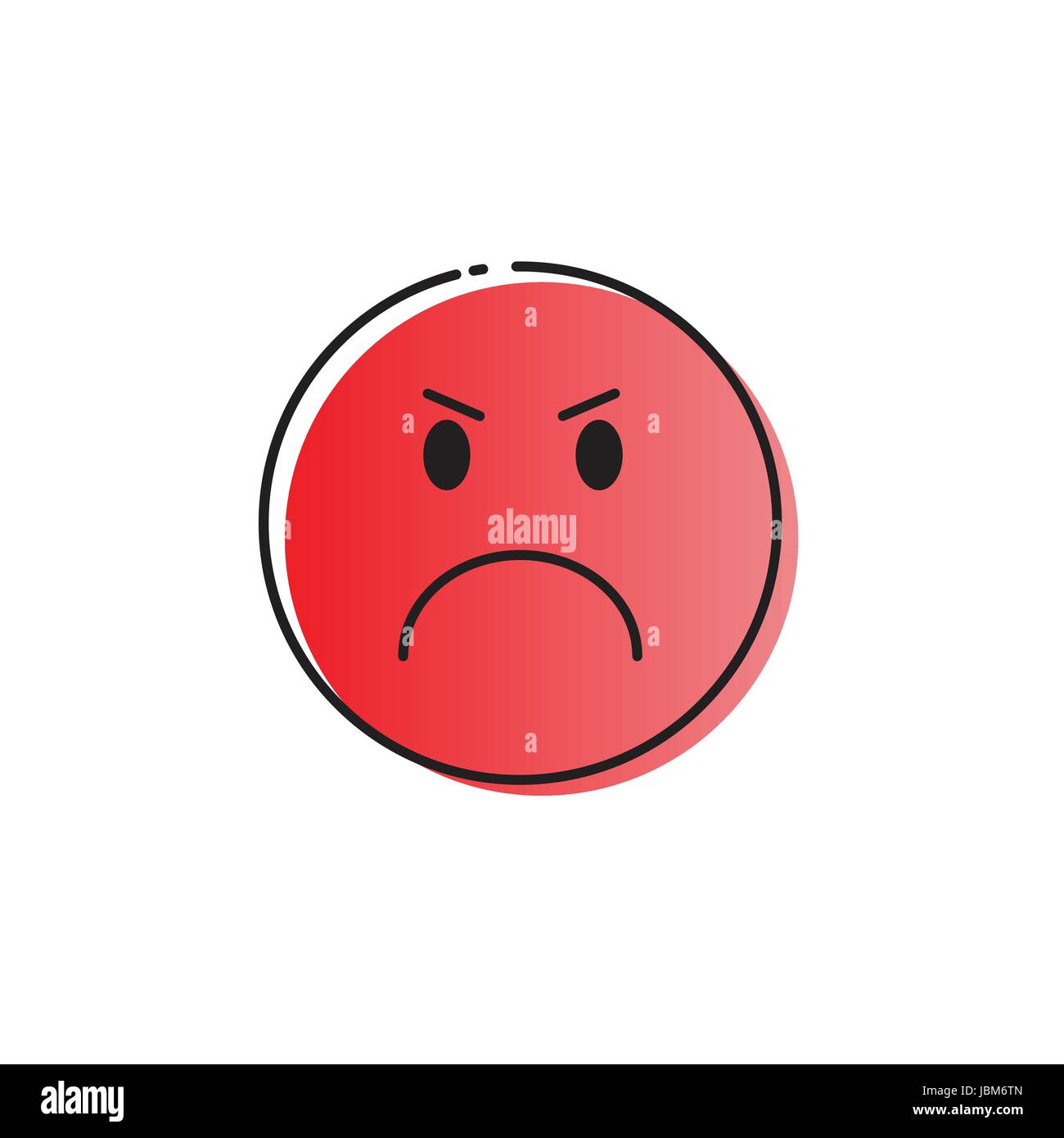 Red Cartoon Face Angry People Emotion Icon Stock Vector