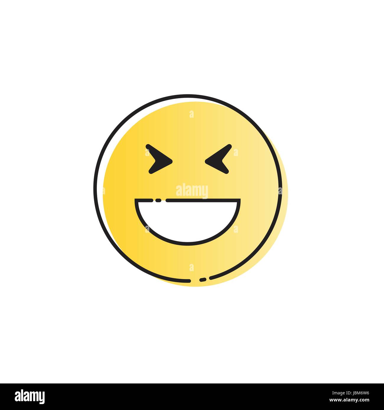 Yellow Smiling Cartoon Face Positive People Emotion Open Mouth Icon ...